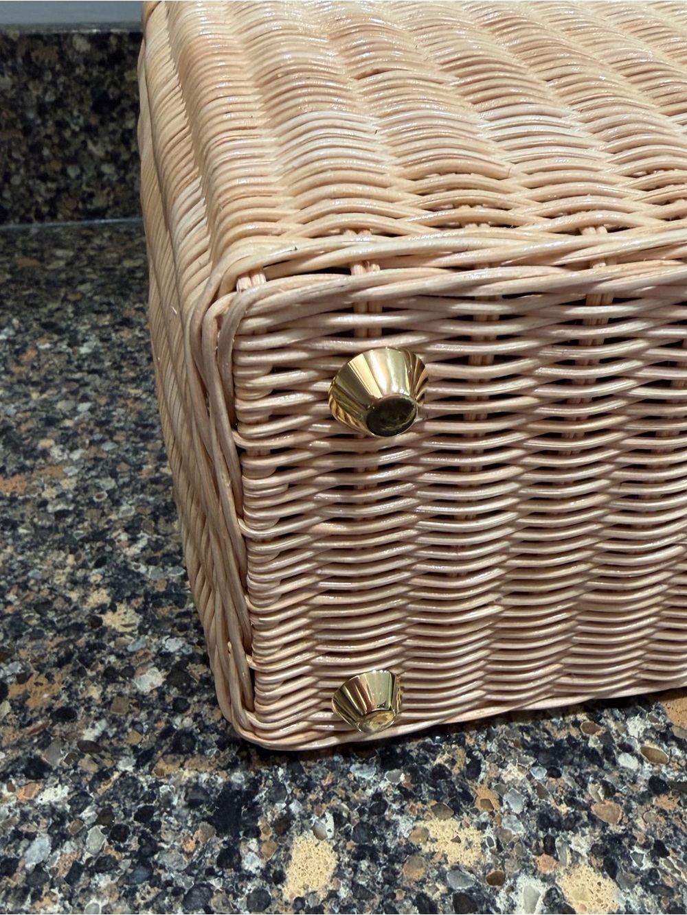 Prada Beige Wicker Tote with Black Leather Trim and Strap - Picture 5 of 13
